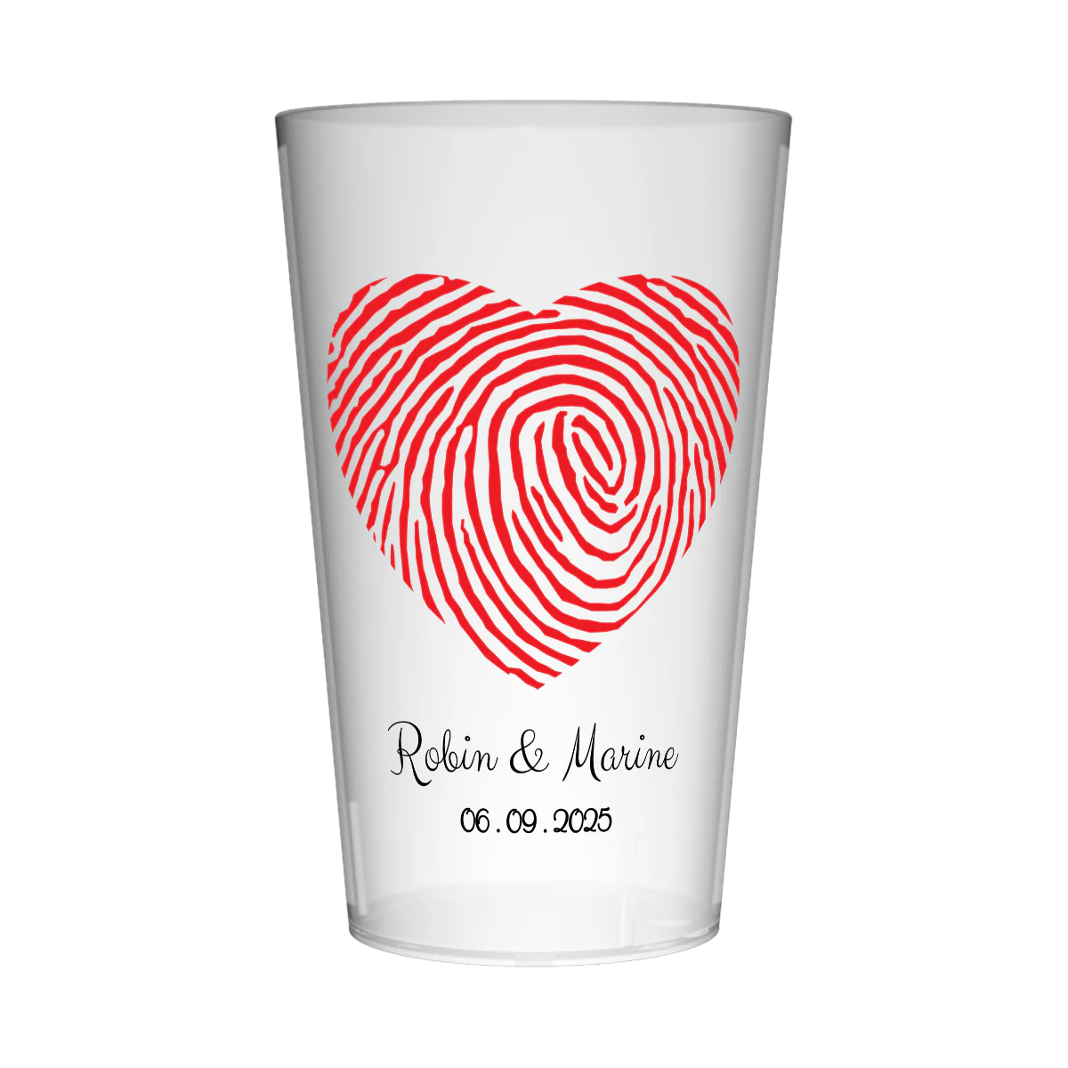 Gobelet personnalisé Mariage Empreinte Coeur