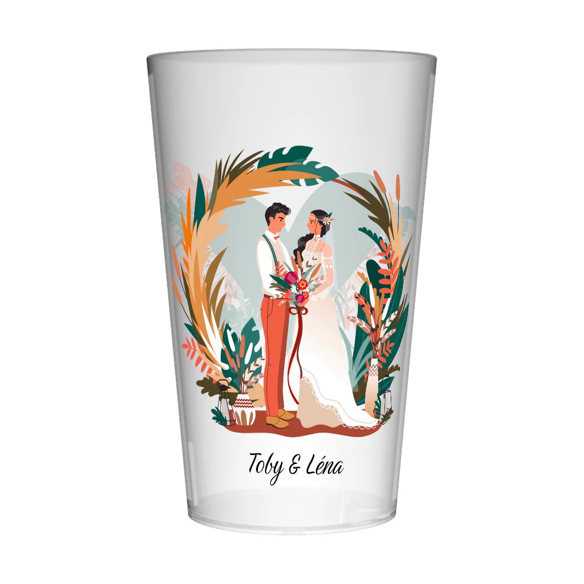 Gobelet personnalisé Mariage Feuillage