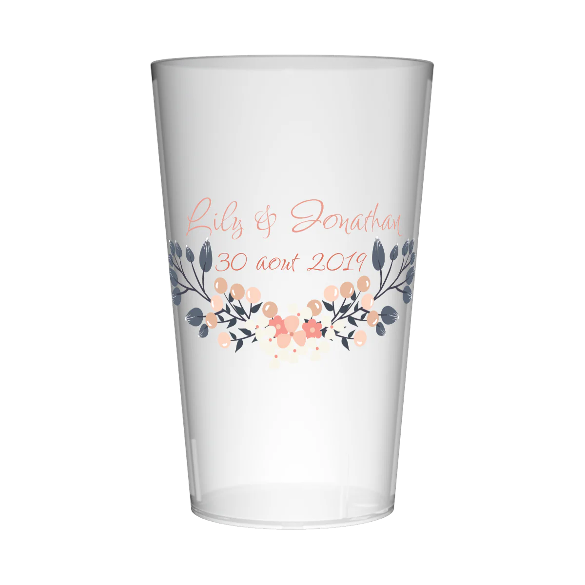 Gobelet personnalisé Mariage Fleur Design