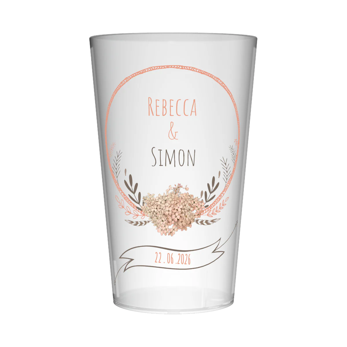 Gobelet personnalisé Mariage Fleur Pervenche