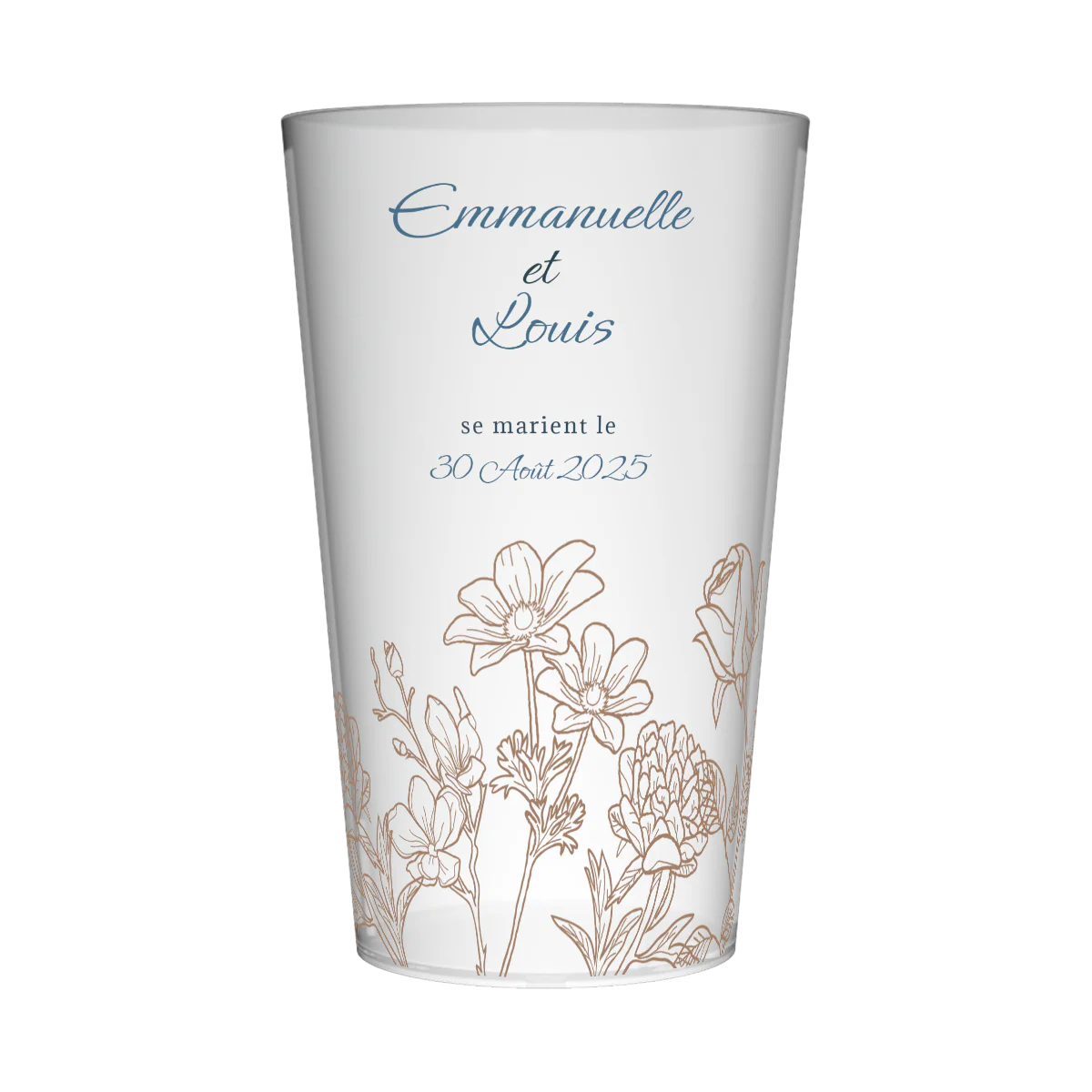 Gobelet personnalisé Mariage Fleurs minimalistes