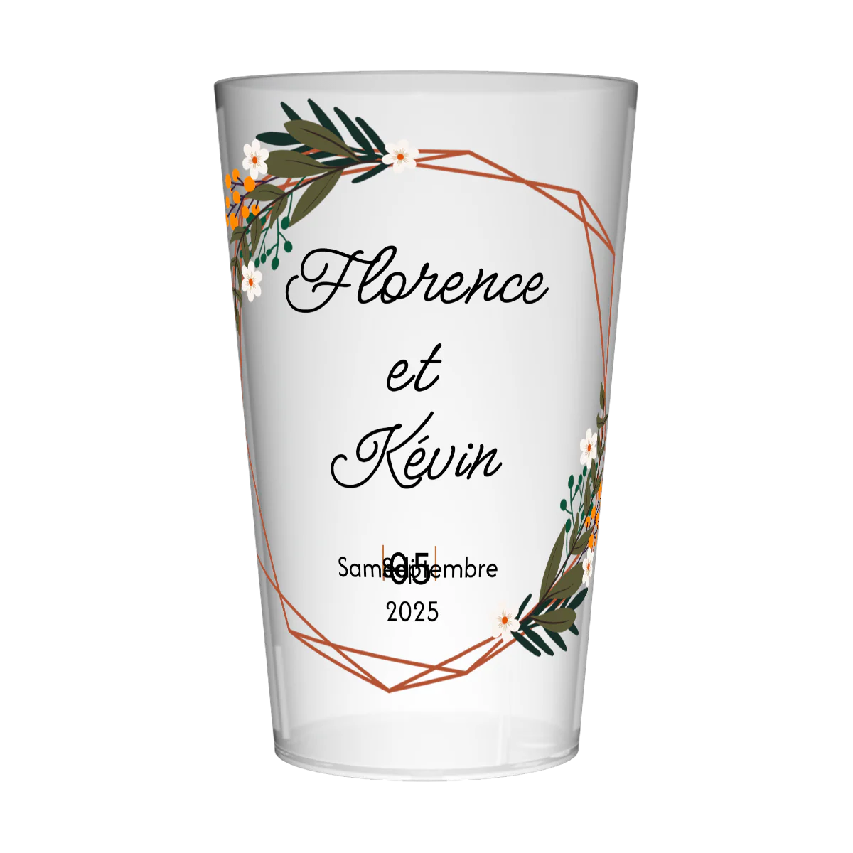 Gobelet personnalisé Mariage Flowers