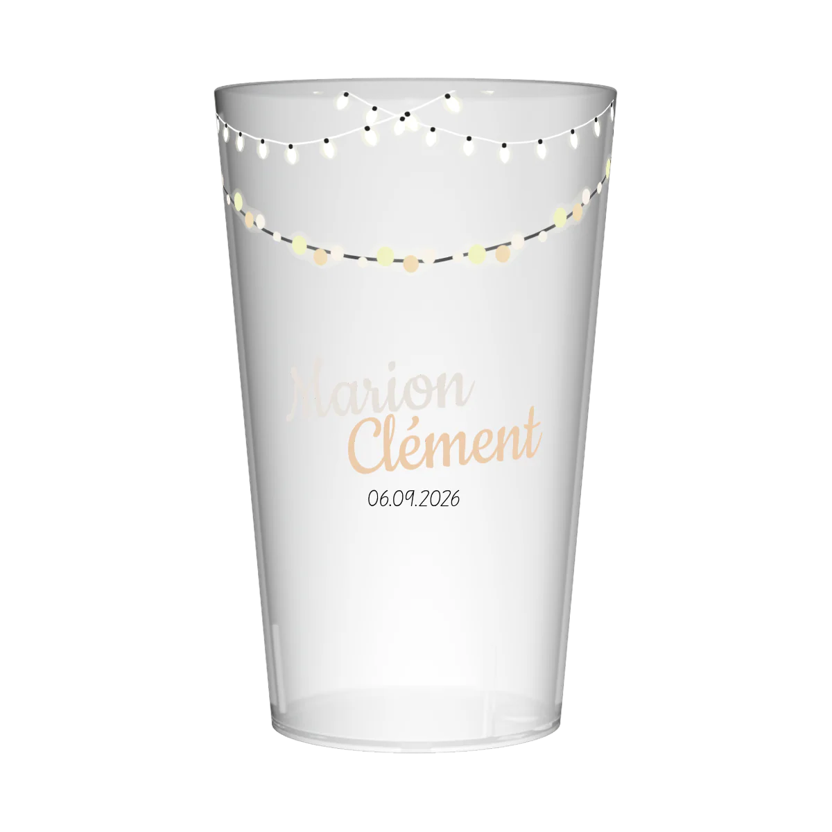 Gobelet personnalisé Mariage Guirlande Guinguette