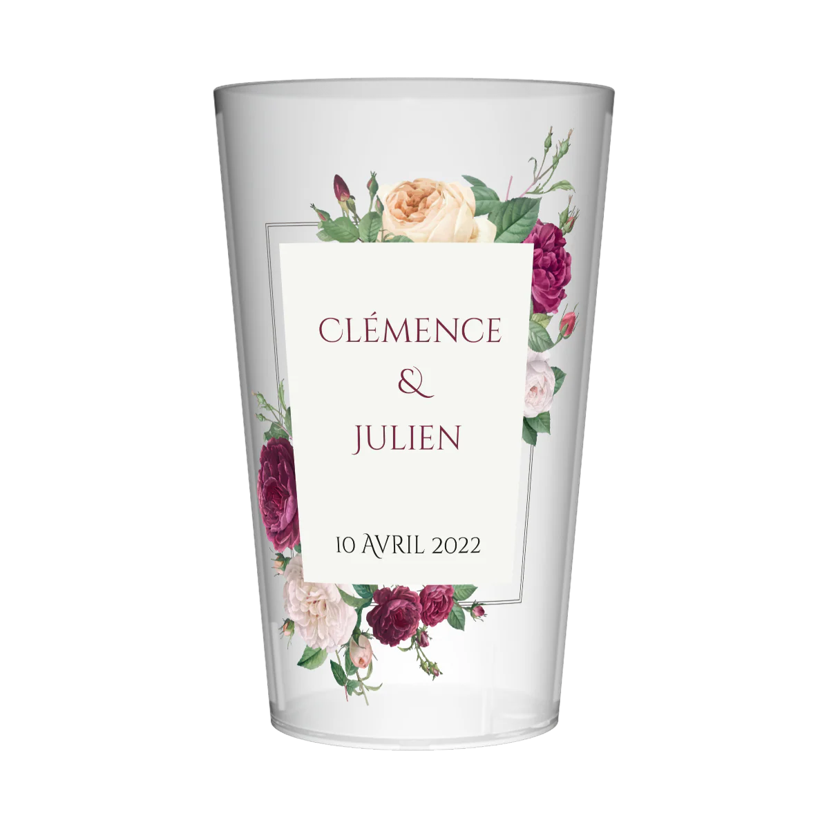 Gobelet personnalisé Mariage Pivoine