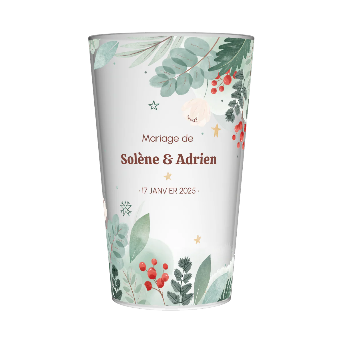 Gobelet personnalisé Mariage Rouge & Vert