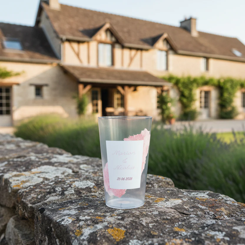 Gobelet personnalisé Mariage Tache Rose - Image 2