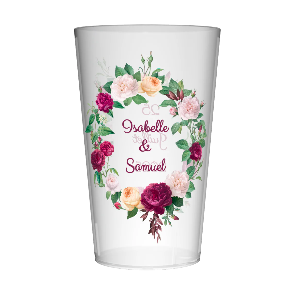 Gobelet personnalisé Mariage Trio de Pivoines