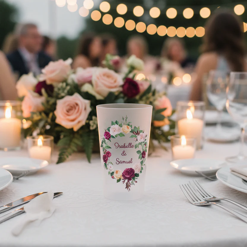 Gobelet personnalisé Mariage Trio de Pivoines - Image 2