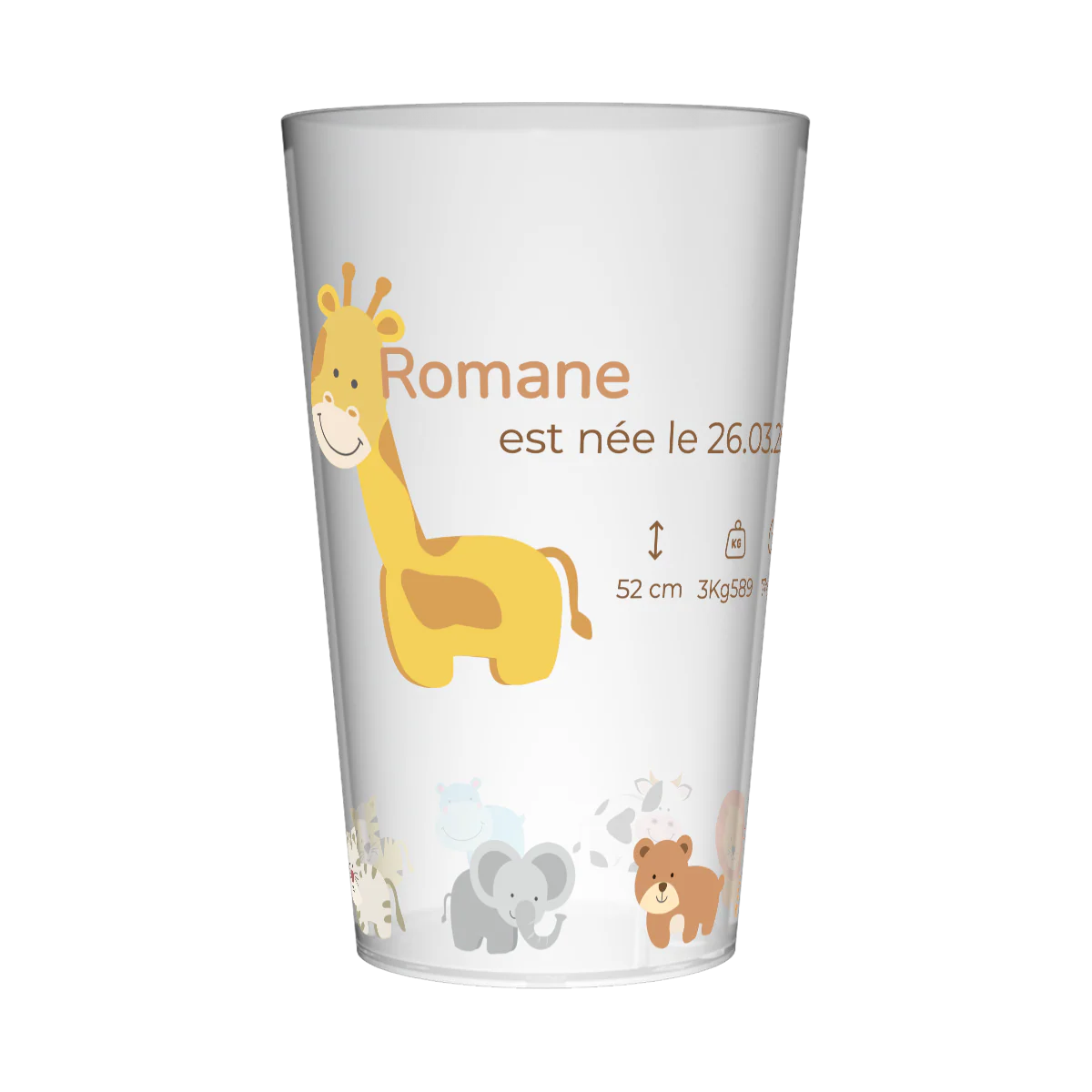 Gobelet personnalisé Naissance Animaux
