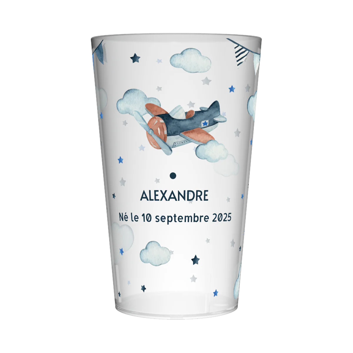 Gobelet personnalisé Naissance Avion