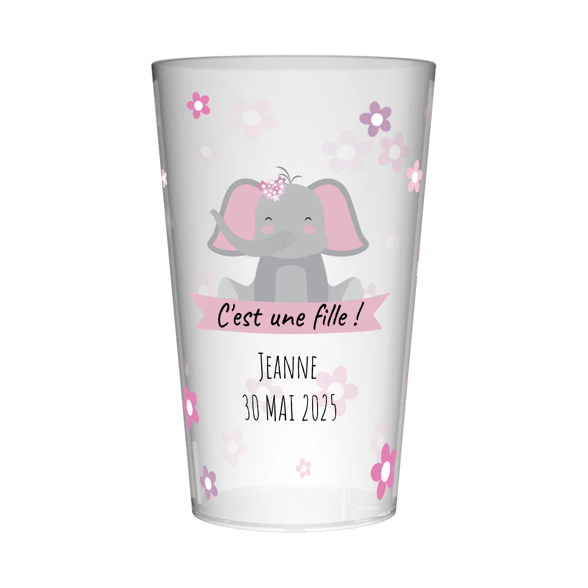 Gobelet personnalisé Naissance Elephant