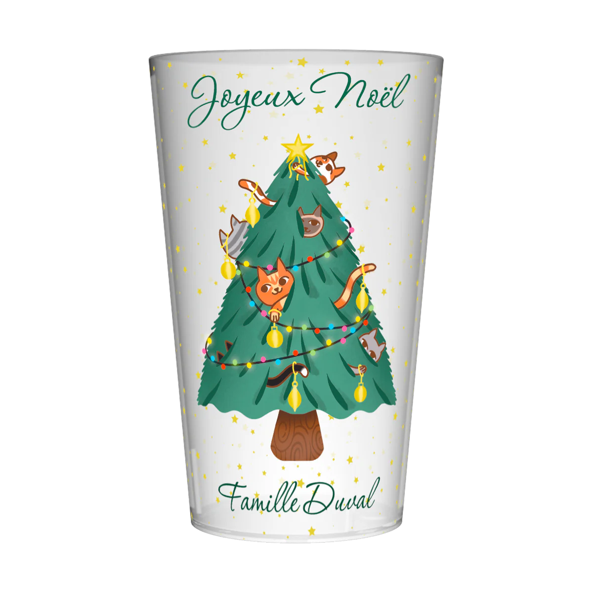 Gobelet personnalisé Noël Bouteille Sapin