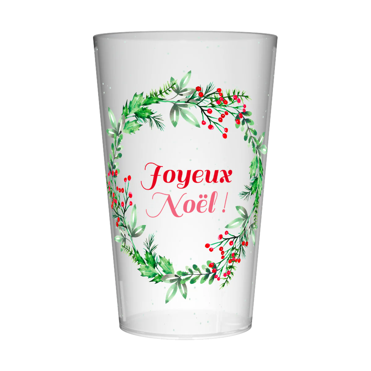 Gobelet personnalisé Noël Couronne Houx