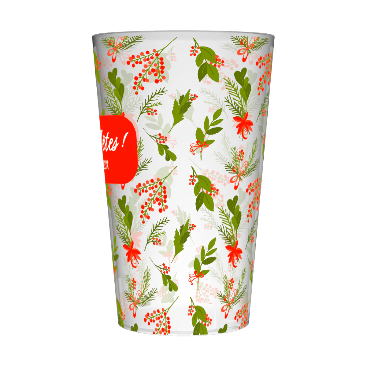 Gobelet personnalisé Noël Rouge & Vert - Image 2