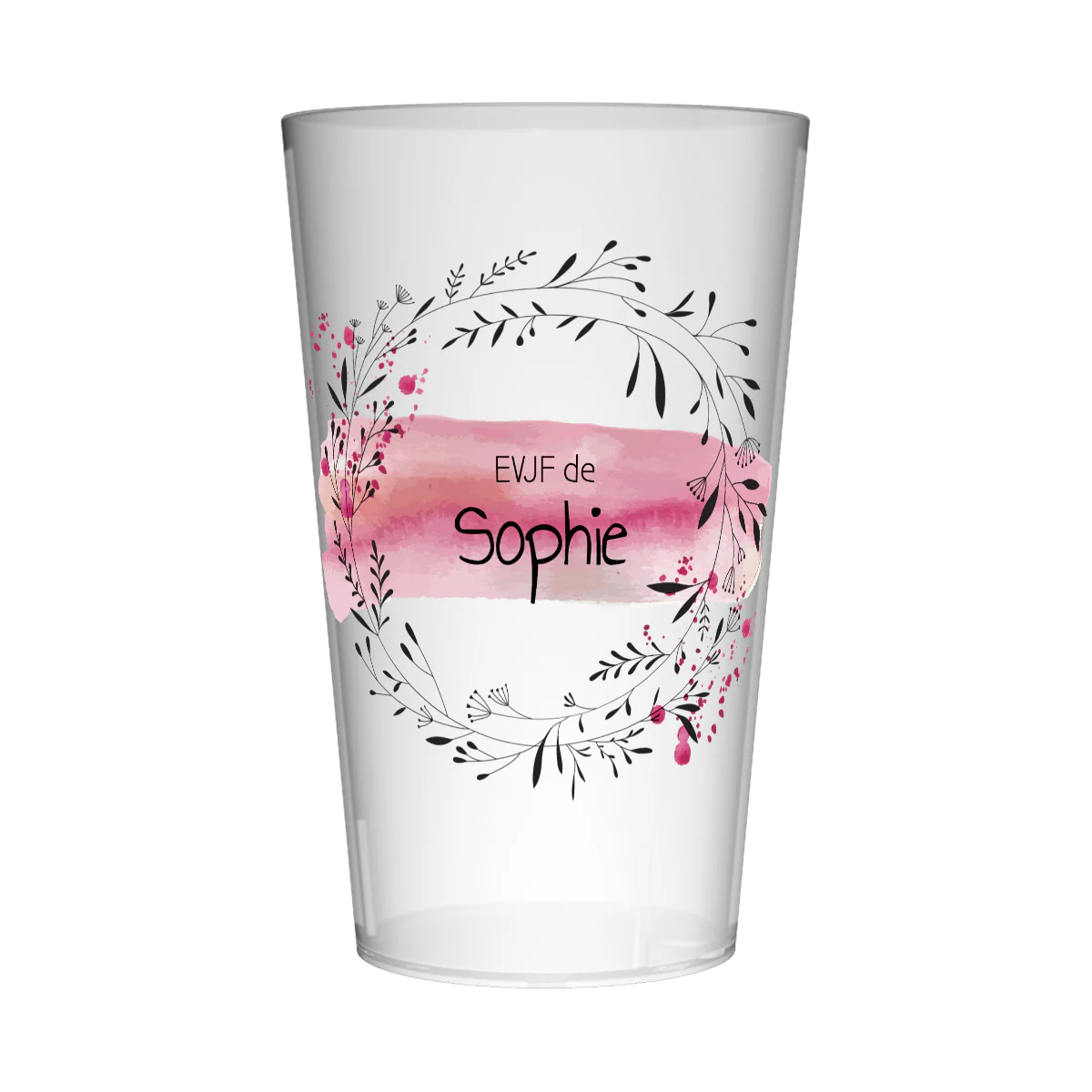 Gobelet personnalisé pour EVJF Couronne & Fleurs Noires
