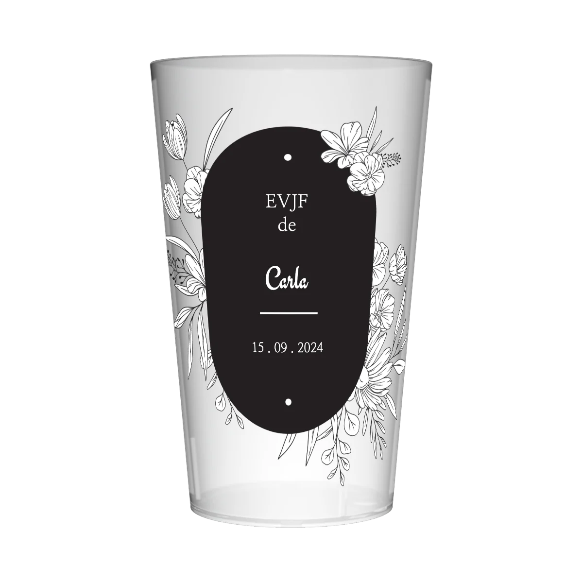Gobelet personnalisé pour EVJF Noir & Blanc