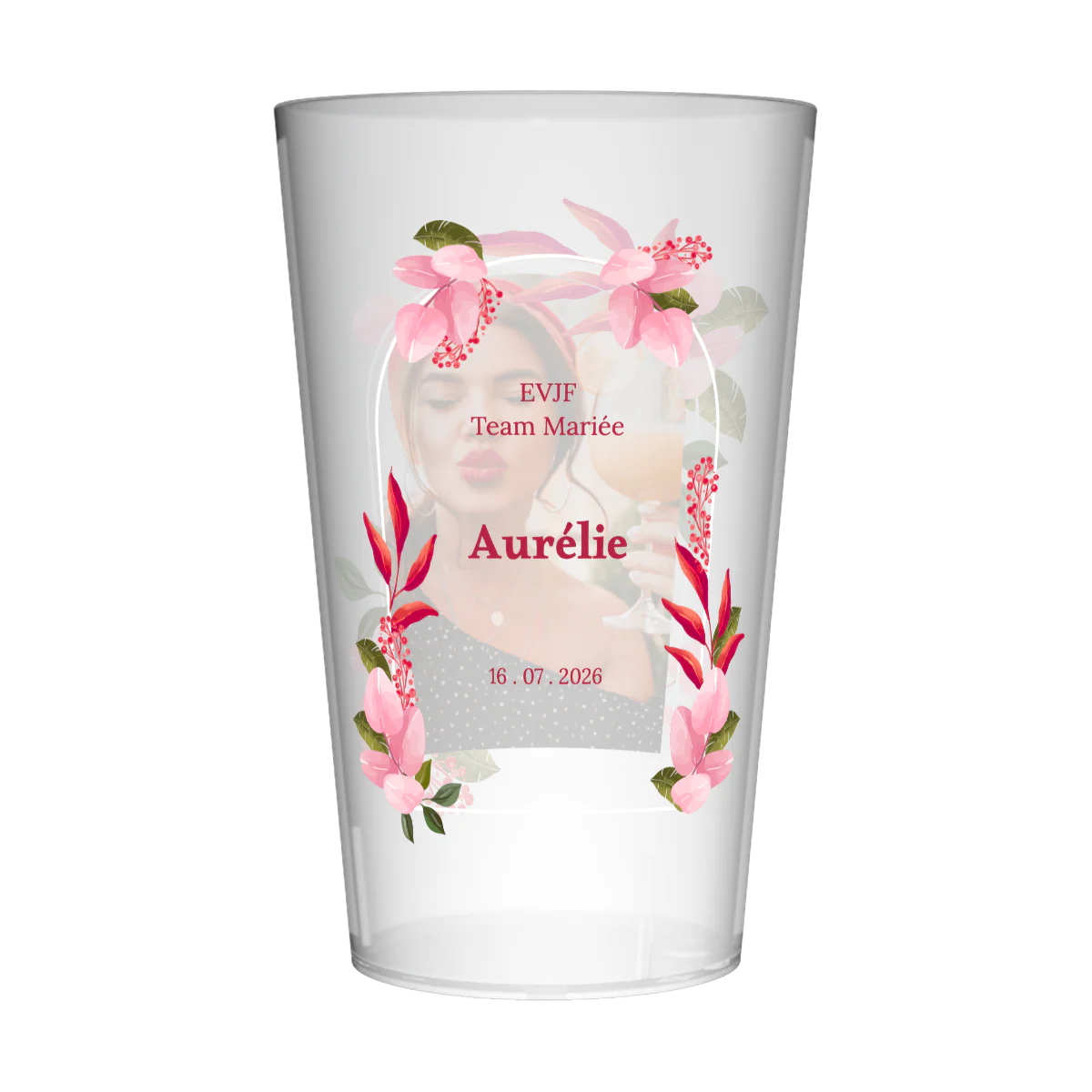 Gobelet personnalisé pour EVJF Photo & Fleurs