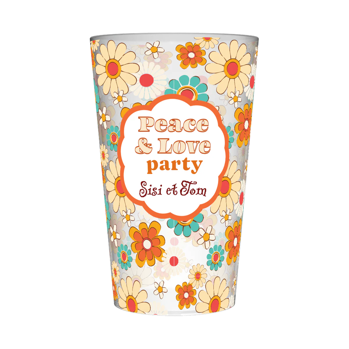Gobelet personnalisé Soirée Peace & Love