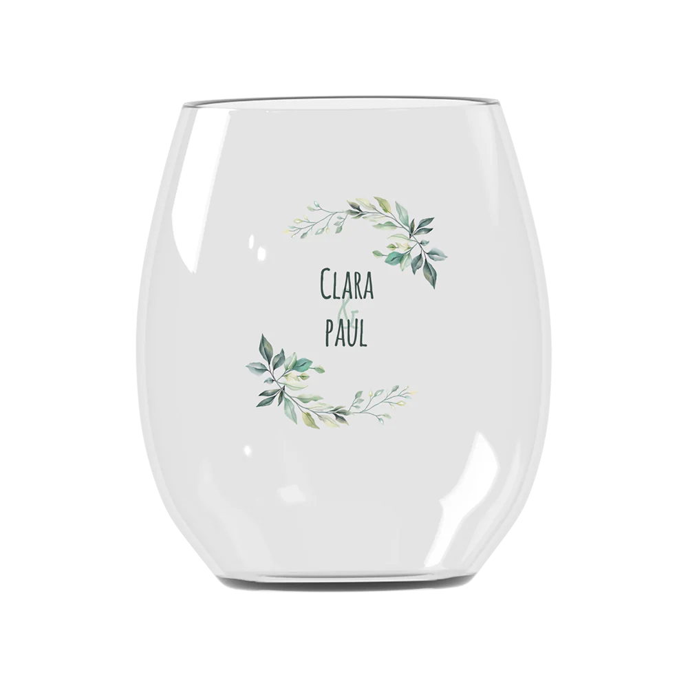 Verre à eau personnalisé incassable - Mariage Paix