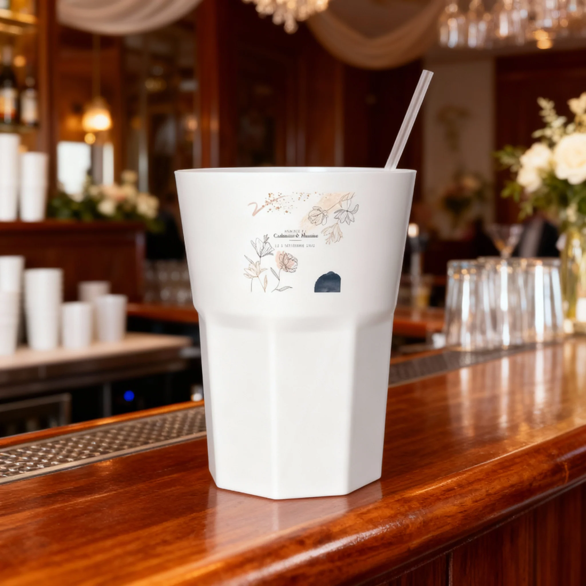 Verre Ă Mojito personnalisĂ© blanc - Mariage Moderne ChampĂȘtre - Image 2