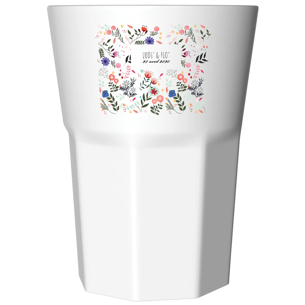 Verre à Mojito personnalisé blanc - Mariage Printemps