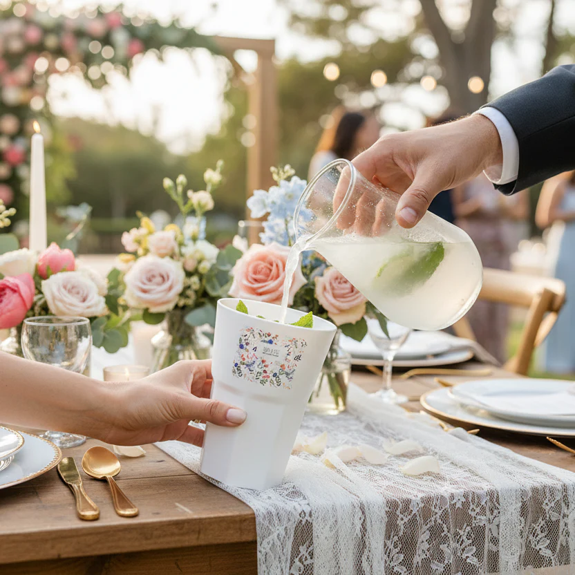 Verre à Mojito personnalisé blanc - Mariage Printemps - Image 2