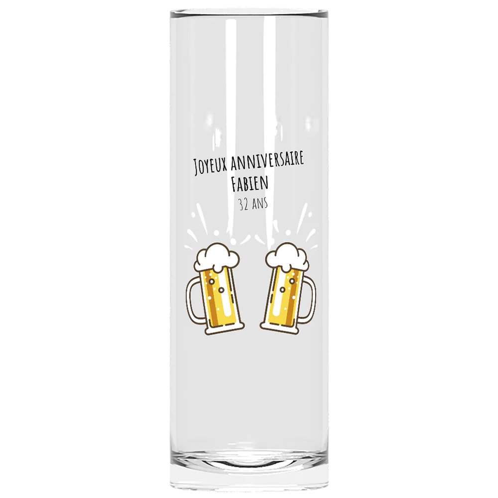 Verre à tube personnalisé - Anniversaire Bières
