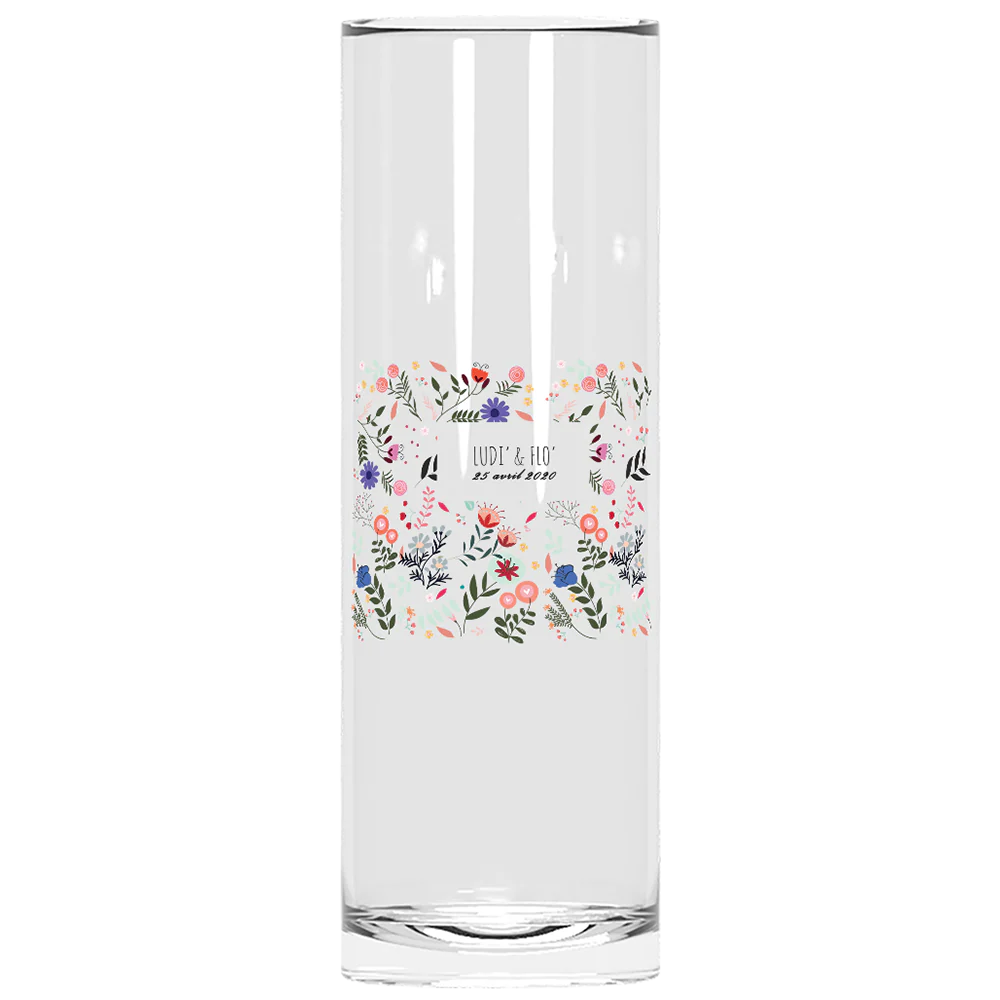 Verre à tube personnalisé - Mariage Printemps