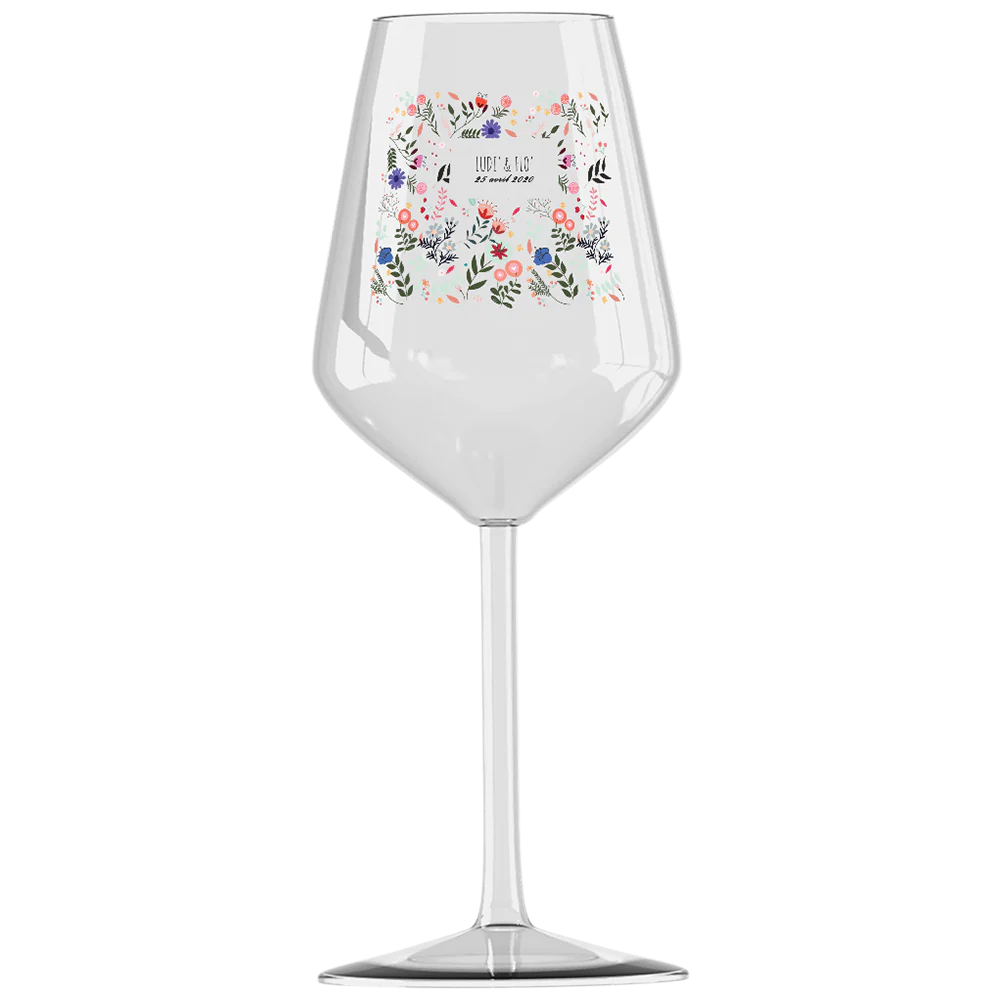 Verre à vin cabernet en verre personnalisé - Mariage Printemps