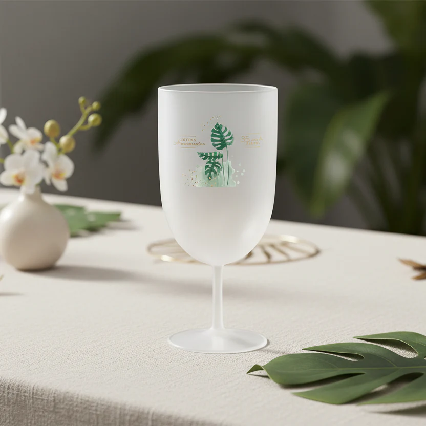 Verre à vin personnalisé en plastique - Anniversaire Monstera - Image 2