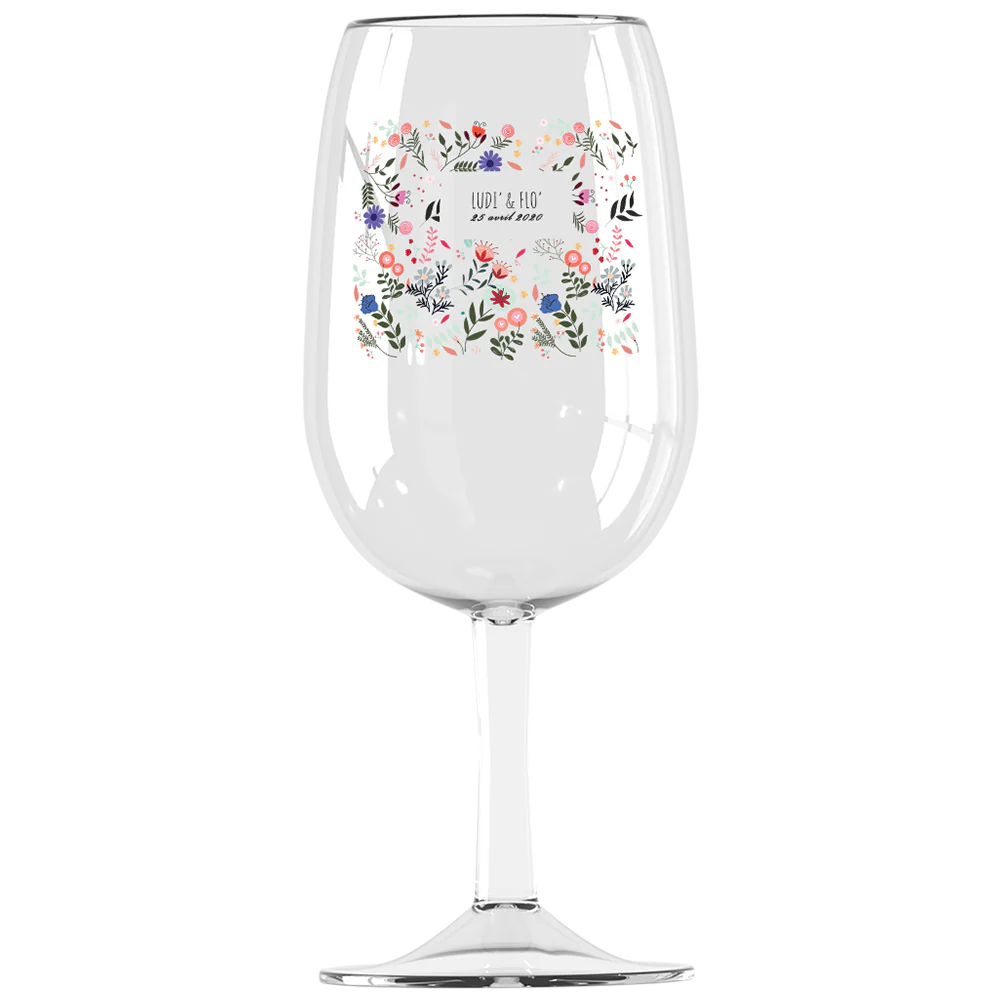 Verre à vin Syrah personnalisé incassable - Mariage Printemps