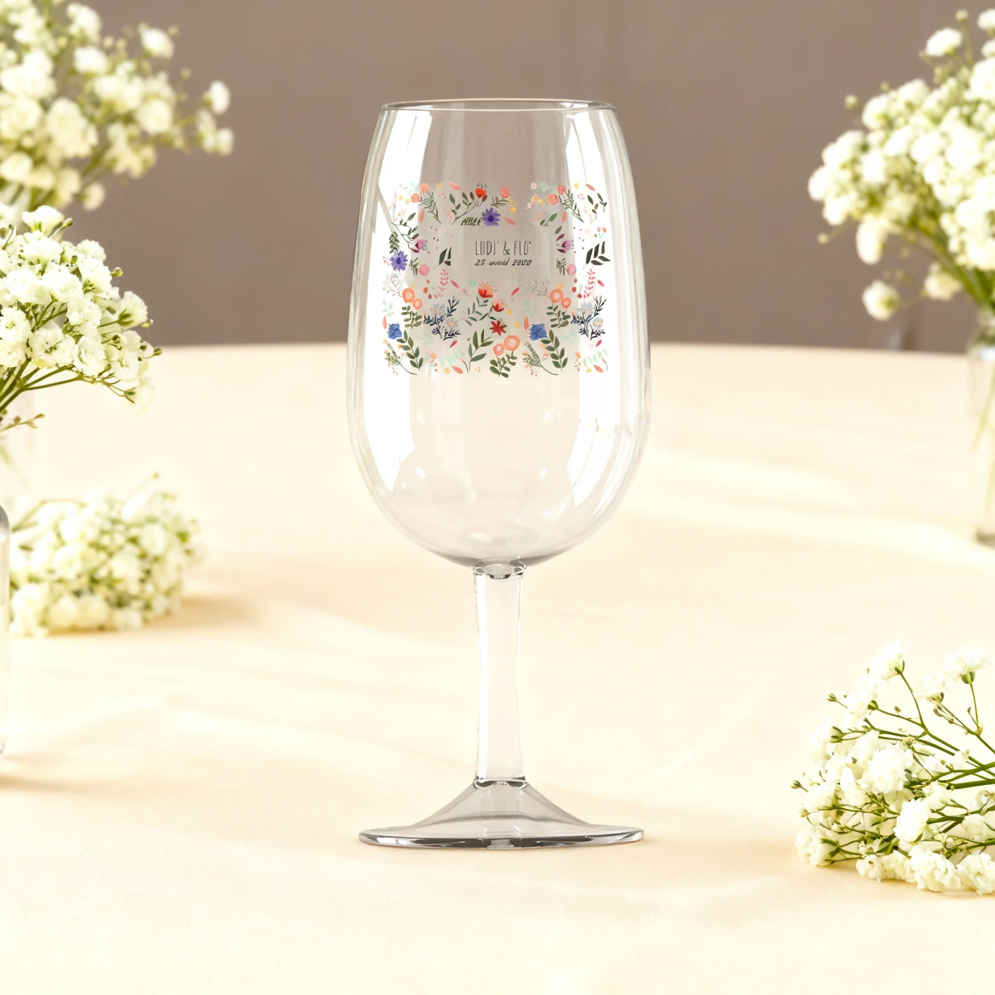 Verre à vin Syrah personnalisé incassable - Mariage Printemps - Image 2