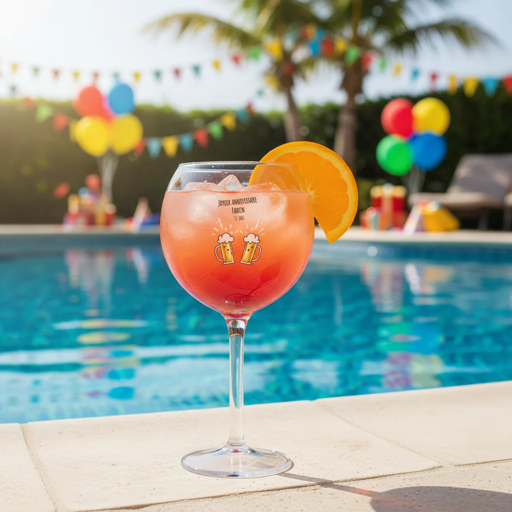 Verre piscine personnalisé - Anniversaire Bières - Image 2