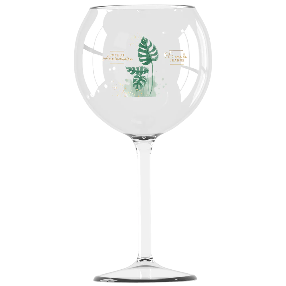 Verre piscine personnalisé - Anniversaire Monstera