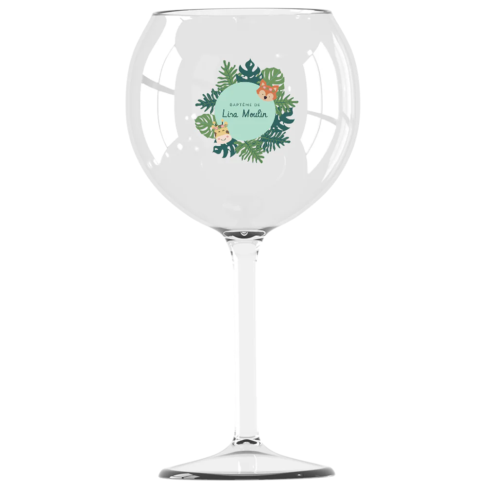 Verre piscine personnalisé - Baptême Tropical