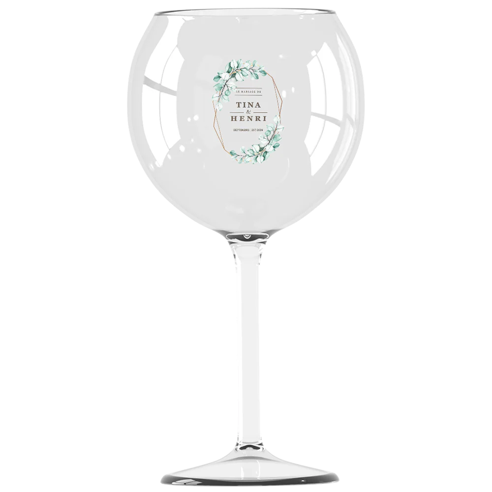 Verre piscine personnalisé - Mariage Vert & Doré